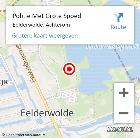 Locatie op kaart van de 112 melding: Politie Met Grote Spoed Naar Eelderwolde, Achterom op 25 augustus 2022 18:23