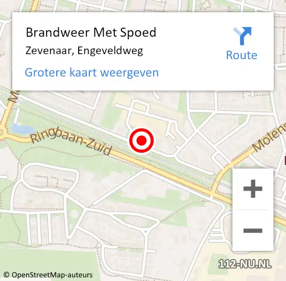 Locatie op kaart van de 112 melding: Brandweer Met Spoed Naar Zevenaar, Engeveldweg op 25 augustus 2022 19:19