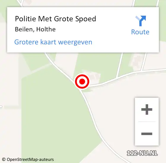 Locatie op kaart van de 112 melding: Politie Met Grote Spoed Naar Beilen, Holthe op 25 augustus 2022 20:24