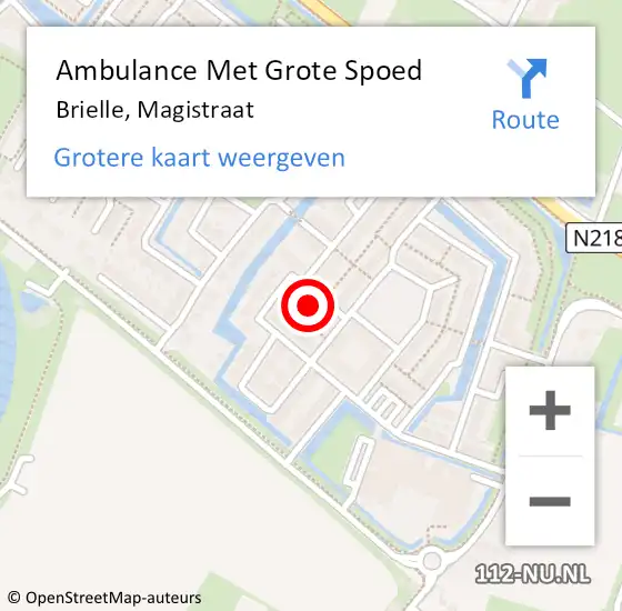 Locatie op kaart van de 112 melding: Ambulance Met Grote Spoed Naar Brielle, Magistraat op 25 augustus 2022 20:33