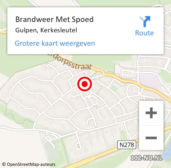 Locatie op kaart van de 112 melding: Brandweer Met Spoed Naar Gulpen, Kerkesleutel op 25 augustus 2022 20:58