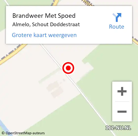 Locatie op kaart van de 112 melding: Brandweer Met Spoed Naar Almelo, Schout Doddestraat op 25 augustus 2022 21:06