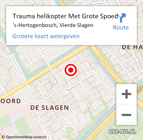 Locatie op kaart van de 112 melding: Trauma helikopter Met Grote Spoed Naar 's-Hertogenbosch, Vierde Slagen op 25 augustus 2022 21:46