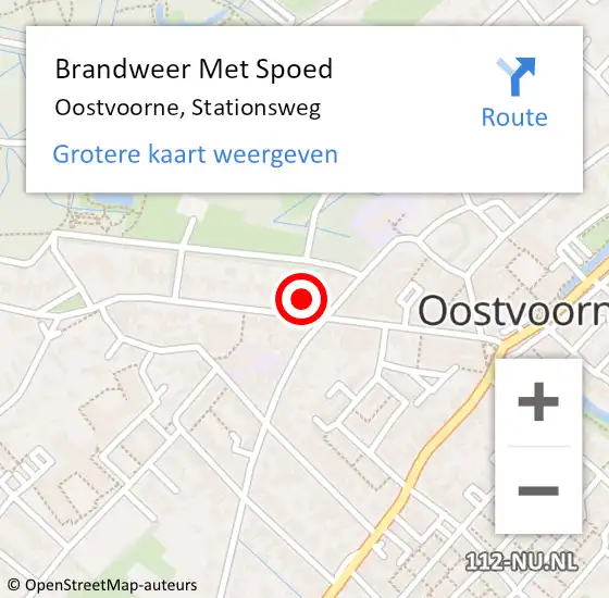 Locatie op kaart van de 112 melding: Brandweer Met Spoed Naar Oostvoorne, Stationsweg op 25 augustus 2022 22:32