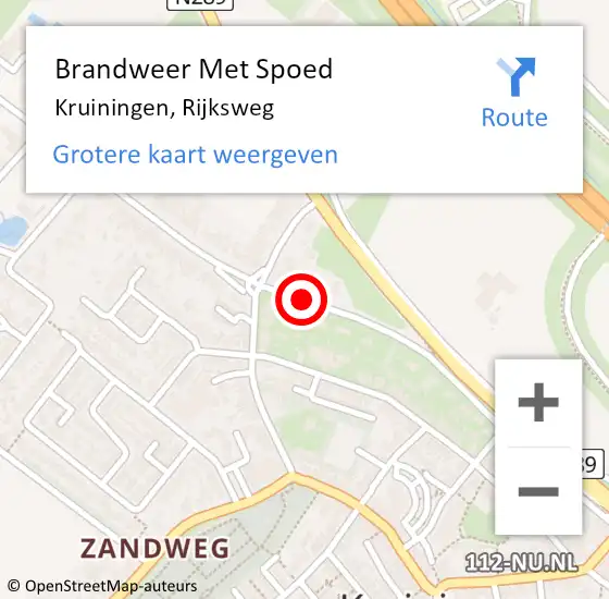 Locatie op kaart van de 112 melding: Brandweer Met Spoed Naar Kruiningen, Rijksweg op 9 oktober 2013 17:36