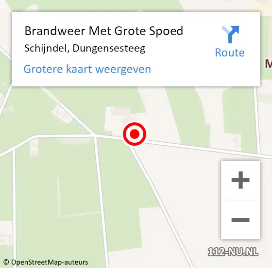 Locatie op kaart van de 112 melding: Brandweer Met Grote Spoed Naar Schijndel, Dungensesteeg op 25 augustus 2022 22:55