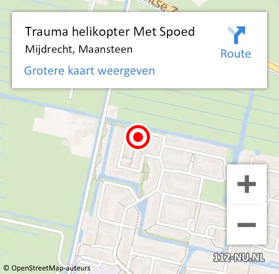 Locatie op kaart van de 112 melding: Trauma helikopter Met Spoed Naar Mijdrecht, Maansteen op 25 augustus 2022 23:28