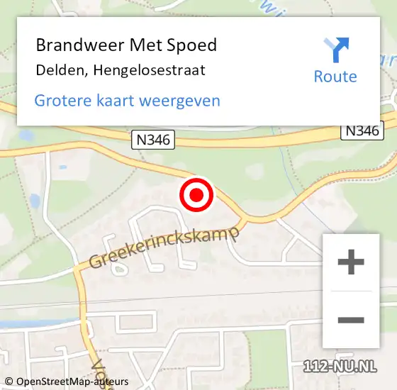 Locatie op kaart van de 112 melding: Brandweer Met Spoed Naar Delden, Hengelosestraat op 26 augustus 2022 04:10