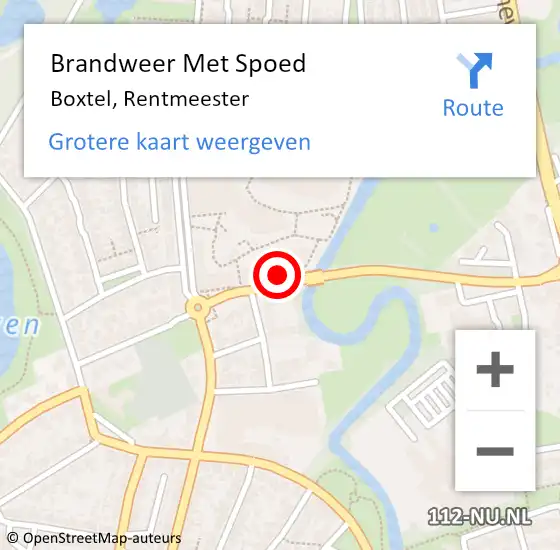 Locatie op kaart van de 112 melding: Brandweer Met Spoed Naar Boxtel, Rentmeester op 26 augustus 2022 05:52