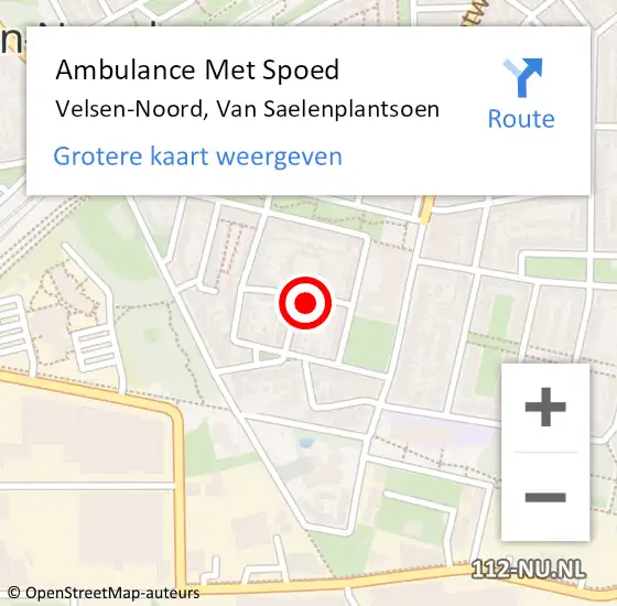 Locatie op kaart van de 112 melding: Ambulance Met Spoed Naar Velsen-Noord, Van Saelenplantsoen op 26 augustus 2022 06:07