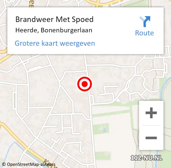 Locatie op kaart van de 112 melding: Brandweer Met Spoed Naar Heerde, Bonenburgerlaan op 26 augustus 2022 07:36