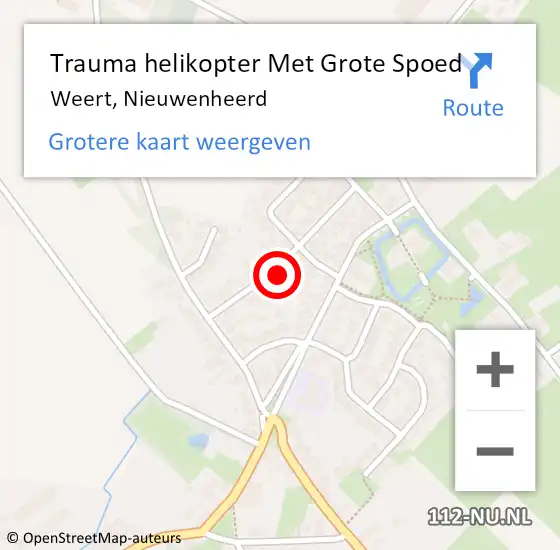 Locatie op kaart van de 112 melding: Trauma helikopter Met Grote Spoed Naar Weert, Nieuwenheerd op 26 augustus 2022 08:16