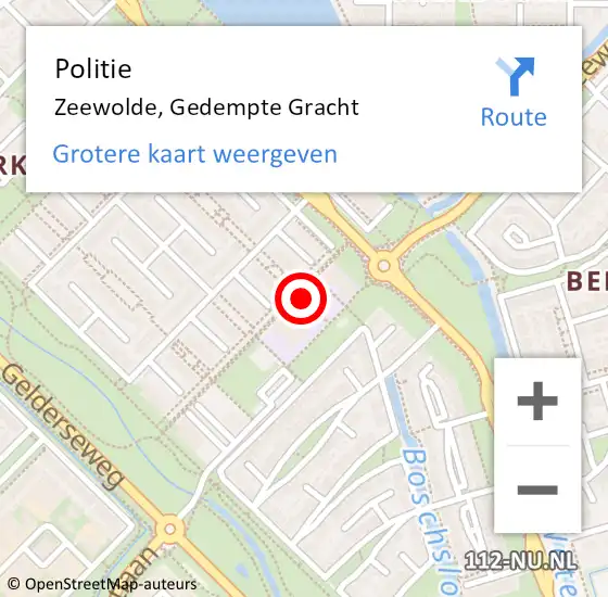 Locatie op kaart van de 112 melding: Politie Zeewolde, Gedempte Gracht op 26 augustus 2022 08:31