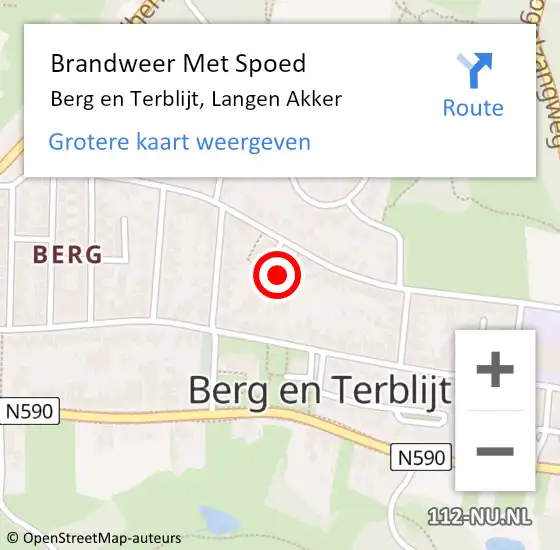 Locatie op kaart van de 112 melding: Brandweer Met Spoed Naar Berg en Terblijt, Langen Akker op 26 augustus 2022 08:48