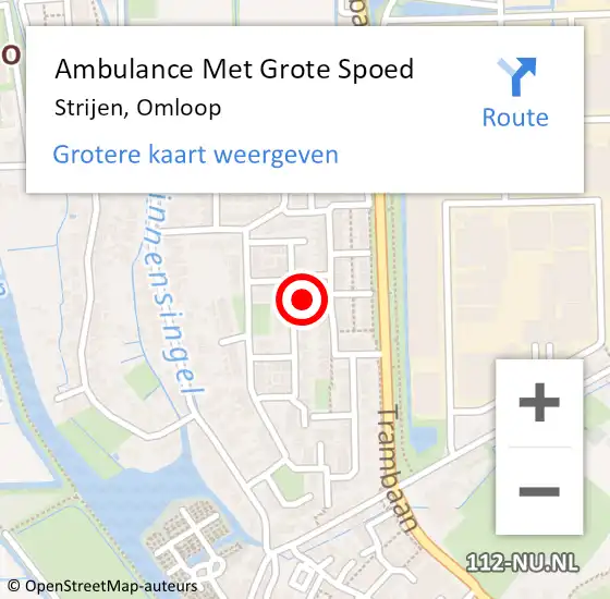 Locatie op kaart van de 112 melding: Ambulance Met Grote Spoed Naar Strijen, Omloop op 26 augustus 2022 09:09