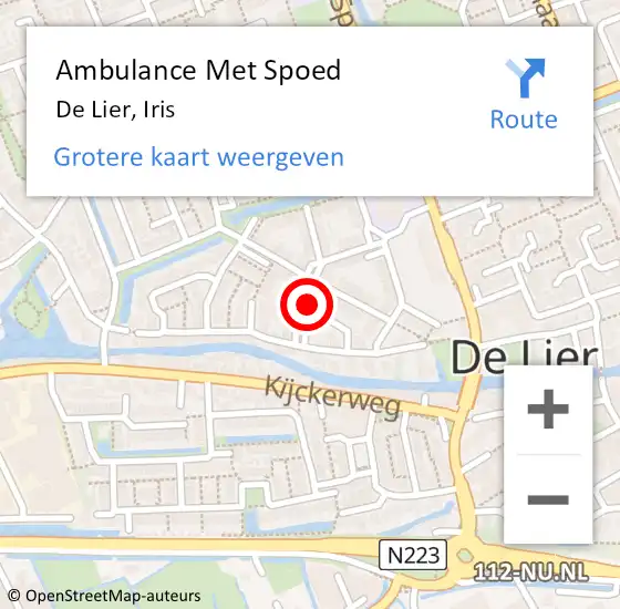 Locatie op kaart van de 112 melding: Ambulance Met Spoed Naar De Lier, Iris op 26 augustus 2022 10:36