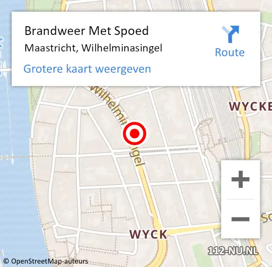 Locatie op kaart van de 112 melding: Brandweer Met Spoed Naar Maastricht, Wilhelminasingel op 26 augustus 2022 10:50
