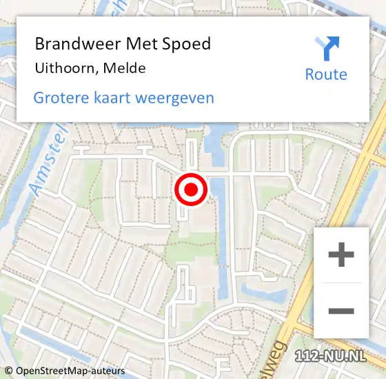 Locatie op kaart van de 112 melding: Brandweer Met Spoed Naar Uithoorn, Melde op 26 augustus 2022 11:08