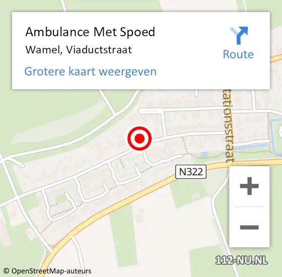 Locatie op kaart van de 112 melding: Ambulance Met Spoed Naar Wamel, Viaductstraat op 26 augustus 2022 12:34