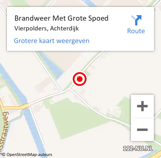 Locatie op kaart van de 112 melding: Brandweer Met Grote Spoed Naar Vierpolders, Achterdijk op 26 augustus 2022 13:40