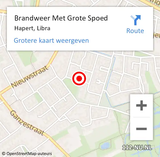 Locatie op kaart van de 112 melding: Brandweer Met Grote Spoed Naar Hapert, Libra op 26 augustus 2022 14:27