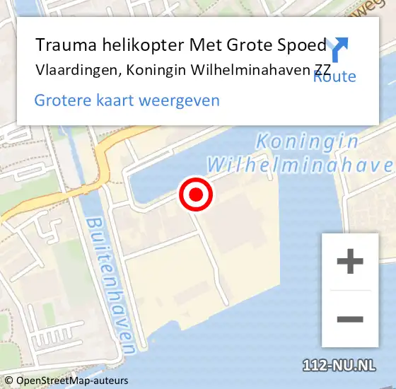 Locatie op kaart van de 112 melding: Trauma helikopter Met Grote Spoed Naar Vlaardingen, Koningin Wilhelminahaven ZZ op 26 augustus 2022 15:19