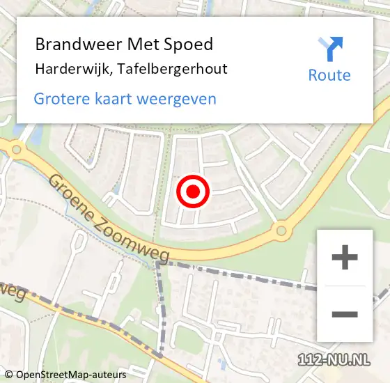 Locatie op kaart van de 112 melding: Brandweer Met Spoed Naar Harderwijk, Tafelbergerhout op 26 augustus 2022 15:44