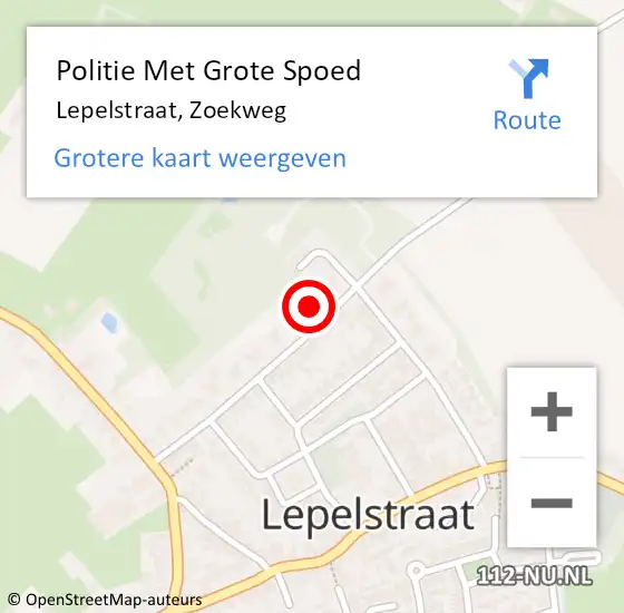 Locatie op kaart van de 112 melding: Politie Met Grote Spoed Naar Lepelstraat, Zoekweg op 26 augustus 2022 16:48