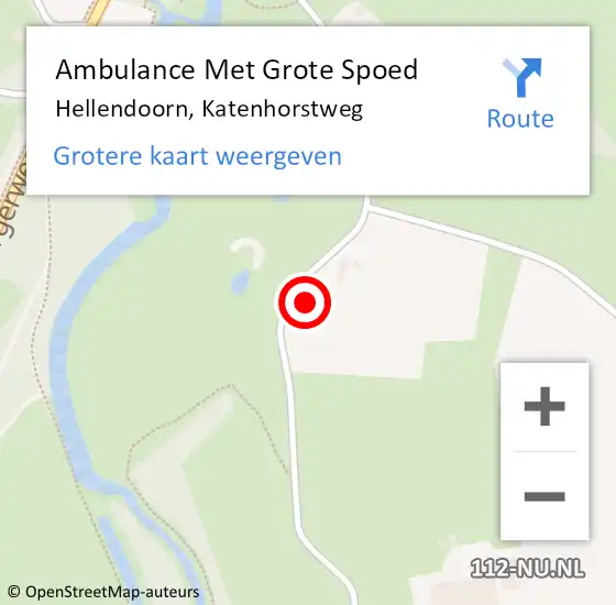 Locatie op kaart van de 112 melding: Ambulance Met Grote Spoed Naar Hellendoorn, Katenhorstweg op 26 augustus 2022 17:04
