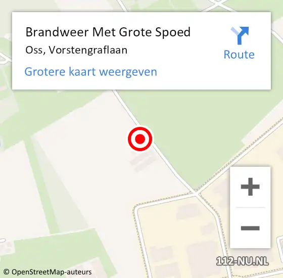 Locatie op kaart van de 112 melding: Brandweer Met Grote Spoed Naar Oss, Vorstengraflaan op 26 augustus 2022 18:03