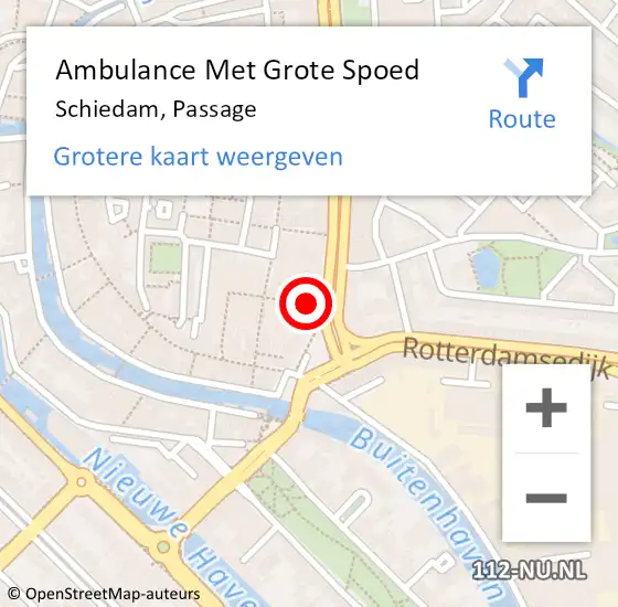 Locatie op kaart van de 112 melding: Ambulance Met Grote Spoed Naar Schiedam, Passage op 26 augustus 2022 18:43