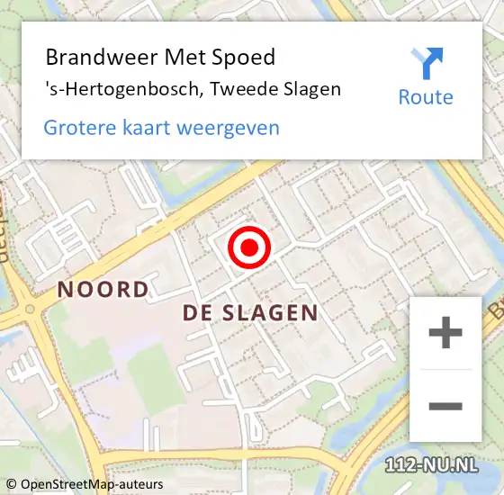 Locatie op kaart van de 112 melding: Brandweer Met Spoed Naar 's-Hertogenbosch, Tweede Slagen op 26 augustus 2022 19:17