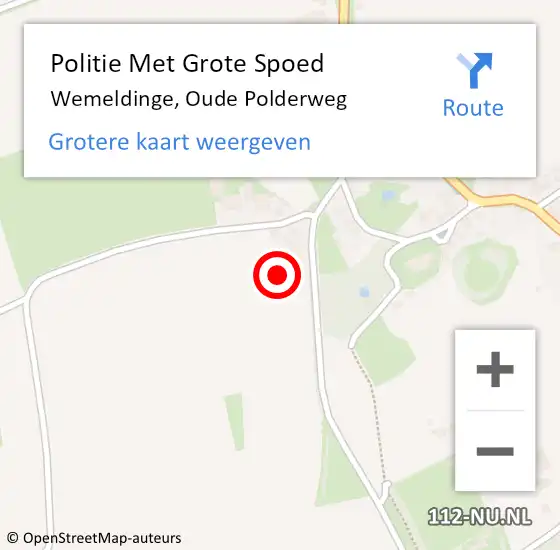 Locatie op kaart van de 112 melding: Politie Met Grote Spoed Naar Wemeldinge, Oude Polderweg op 26 augustus 2022 19:22