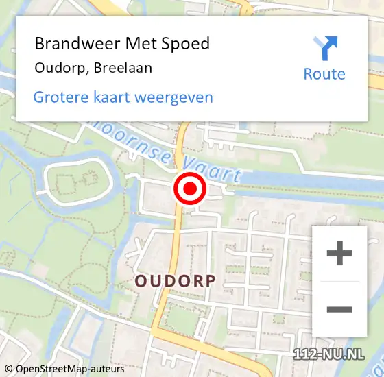 Locatie op kaart van de 112 melding: Brandweer Met Spoed Naar Oudorp, Breelaan op 26 augustus 2022 19:23