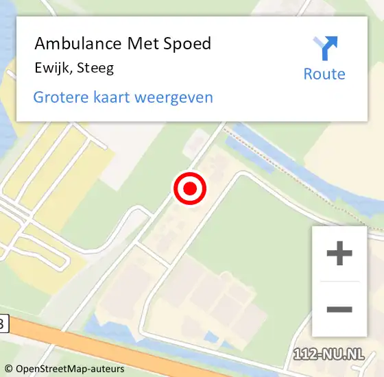 Locatie op kaart van de 112 melding: Ambulance Met Spoed Naar Ewijk, Steeg op 26 augustus 2022 19:26