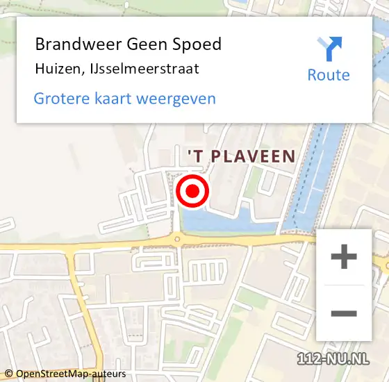 Locatie op kaart van de 112 melding: Brandweer Geen Spoed Naar Huizen, IJsselmeerstraat op 26 augustus 2022 19:41
