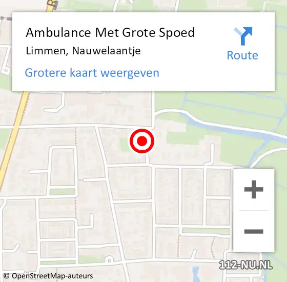 Locatie op kaart van de 112 melding: Ambulance Met Grote Spoed Naar Limmen, Nauwelaantje op 27 juli 2014 19:07