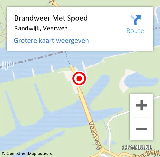 Locatie op kaart van de 112 melding: Brandweer Met Spoed Naar Randwijk, Veerweg op 26 augustus 2022 22:13