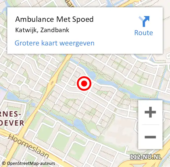 Locatie op kaart van de 112 melding: Ambulance Met Spoed Naar Katwijk, Zandbank op 27 augustus 2022 01:47