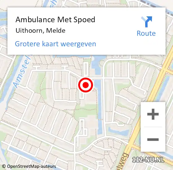 Locatie op kaart van de 112 melding: Ambulance Met Spoed Naar Uithoorn, Melde op 27 augustus 2022 04:18