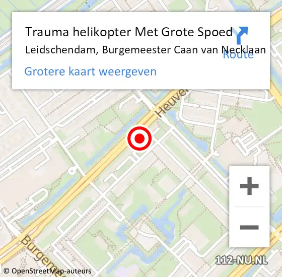 Locatie op kaart van de 112 melding: Trauma helikopter Met Grote Spoed Naar Leidschendam, Burgemeester Caan van Necklaan op 27 augustus 2022 04:45