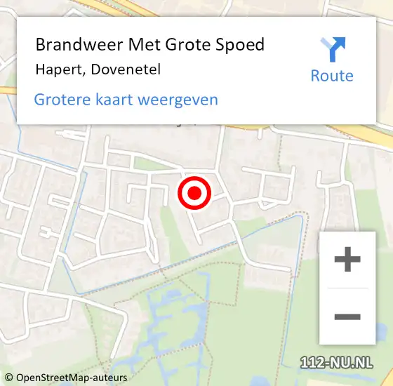 Locatie op kaart van de 112 melding: Brandweer Met Grote Spoed Naar Hapert, Dovenetel op 27 augustus 2022 05:06