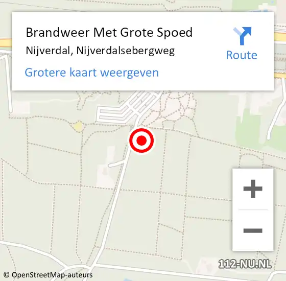 Locatie op kaart van de 112 melding: Brandweer Met Grote Spoed Naar Nijverdal, Nijverdalsebergweg op 27 augustus 2022 05:07