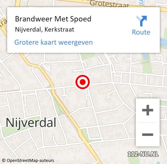 Locatie op kaart van de 112 melding: Brandweer Met Spoed Naar Nijverdal, Kerkstraat op 27 augustus 2022 05:28