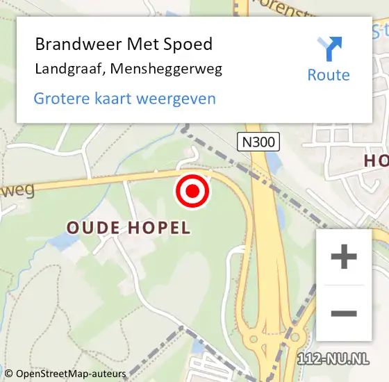 Locatie op kaart van de 112 melding: Brandweer Met Spoed Naar Landgraaf, Mensheggerweg op 27 augustus 2022 07:25