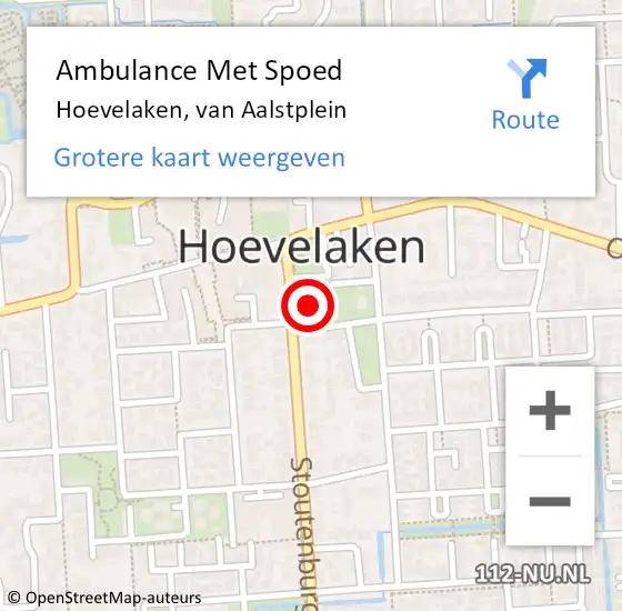 Locatie op kaart van de 112 melding: Ambulance Met Spoed Naar Hoevelaken, van Aalstplein op 27 augustus 2022 09:12