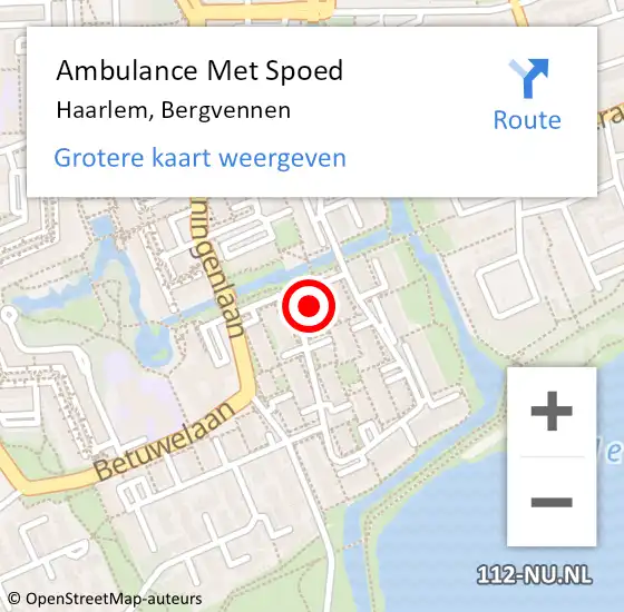 Locatie op kaart van de 112 melding: Ambulance Met Spoed Naar Haarlem, Bergvennen op 27 augustus 2022 10:41