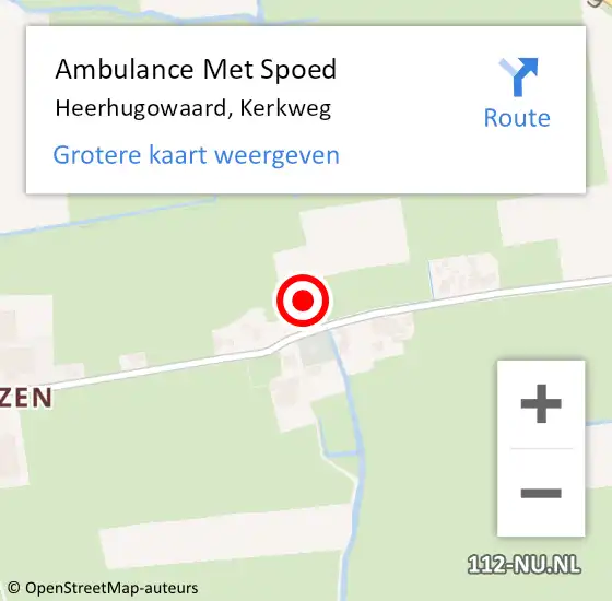 Locatie op kaart van de 112 melding: Ambulance Met Spoed Naar Heerhugowaard, Kerkweg op 27 augustus 2022 11:14