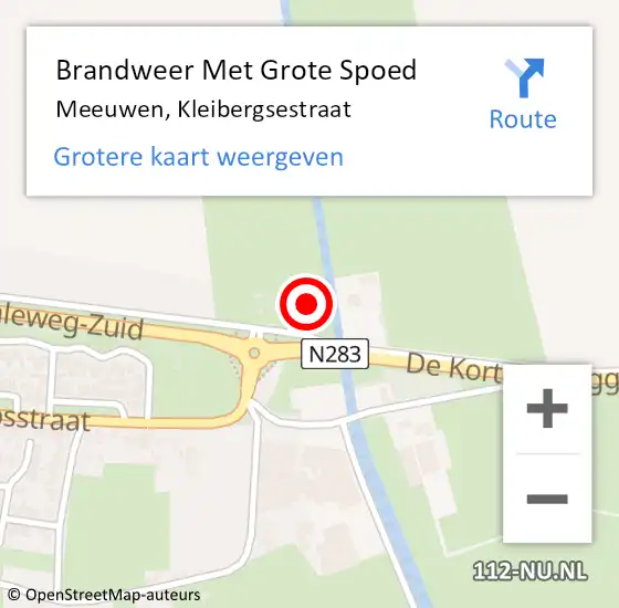 Locatie op kaart van de 112 melding: Brandweer Met Grote Spoed Naar Meeuwen, Kleibergsestraat op 27 augustus 2022 13:24