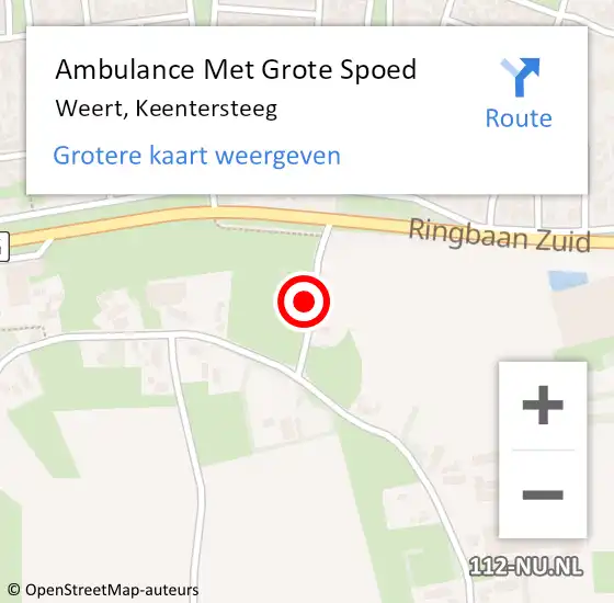 Locatie op kaart van de 112 melding: Ambulance Met Grote Spoed Naar Weert, Keentersteeg op 27 augustus 2022 15:30